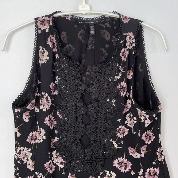 NWOT WHBM Floral Lace Print Top Size XS Petite - Picture 16 of 16